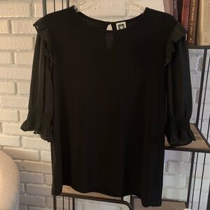 Great Condition Anne Klein 3/4 sleeve top Size Lg Black